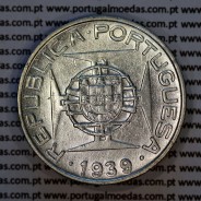 10 Escudos 1939 silver, Saint Thomas and Príncipe, Former colony portuguese, (VF+), World Coins Saint Thomas & Prince KM 7