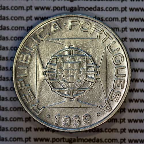 São Tomé e Príncipe, 10$00 Escudos 1939 prata, 10 Escudos Prata 1939, (MBC+), World Coins Saint Thomas & Prince Island KM 7