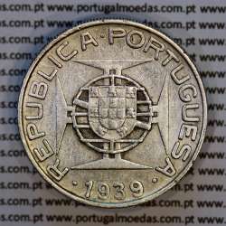 São Tomé e Príncipe, 10$00 Escudos 1939 prata, 10 Escudos Prata 1939, (MBC+), World Coins Saint Thomas & Prince Island KM 7 9