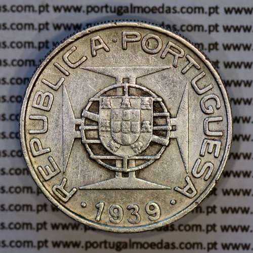 São Tomé e Príncipe, 10$00 Escudos 1939 prata, 10 Escudos Prata 1939, (MBC+), World Coins Saint Thomas & Prince Island KM 7 9