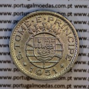 50 Centavos 1951 Alpaca, S. Tomé e Príncipe Ex-colónia Portuguesa, (MBC+), World Coins Saint Thomas & Prince Island KM10 1