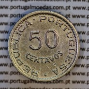 50 Centavos 1951 Alpaca, S. Tomé e Príncipe Ex-colónia Portuguesa, (MBC+), World Coins Saint Thomas & Prince Island KM10 1
