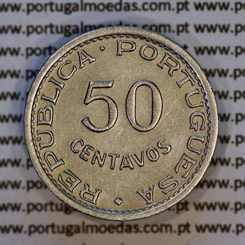 50 Centavos 1951 Alpaca, S. Tomé e Príncipe Ex-colónia Portuguesa, (MBC+), World Coins Saint Thomas & Prince Island KM10 5