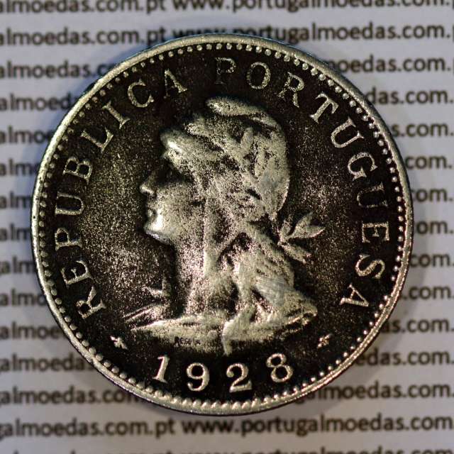50 Centavos 1928 alpaca de São Tomé e Príncipe Ex-colónia Portuguesa, (BC/MBC-), World Coins Saint Thomas & Prince Island KM 1 d