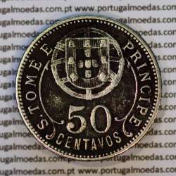 50 Centavos 1928 alpaca de São Tomé e Príncipe Ex-colónia Portuguesa, (BC/MBC-), World Coins Saint Thomas & Prince Island KM 1 d