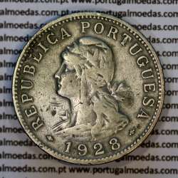 50 Centavos 1928 alpaca de São Tomé e Príncipe Ex-colónia Portuguesa, (MBC-), World Coins Saint Thomas & Prince Island KM 1