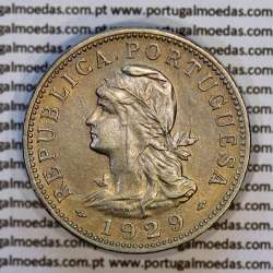 Nickel brass coin, 50 centavos 1929 of Saint Thomas & Prince, former Portuguese colony, (VF+), World Coins KM 1 a