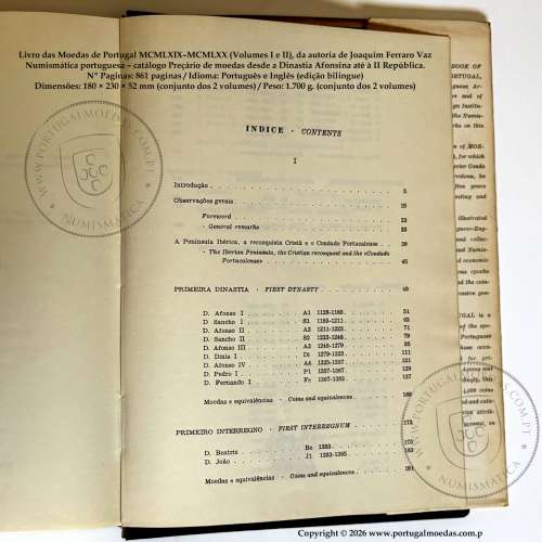 Livro das Moedas de Portugal MCMLXIX–MCMLXX (1969–1970), J. Ferraro Vaz, Volume I e Volume II, com sobrecapas originais. 03