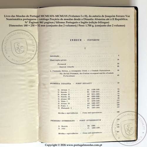 Livro das Moedas de Portugal MCMLXIX–MCMLXX, (1969–1970), Volume I + Volume II, da autoria de Joaquim Ferraro Vaz 03