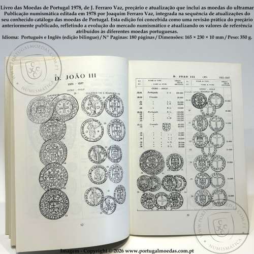 Livro das Moedas de Portugal 1978, de J. Ferraro Vaz, preçário e atualização que inclui as colónias portuguesas 4