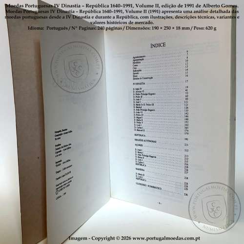 Moedas Portuguesas IV Dinastia – República 1640–1991, Volume II, edição de 1991 de Alberto Gomes 4