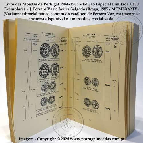 Livro das Moedas de Portugal 1984–1985 – Edição Especial Limitada (170 ex.) Capa Bege – Ferraro Vaz e Javier Salgado