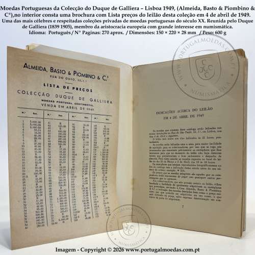 Portuguese Coins from the Collection of the Duke of Galliera – J. Almeida, M. Basto & L. Piombino (Lisbon, 1949)