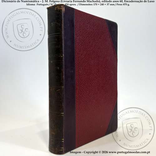 Dictionary of Numismatics – J. M. Folgosa (Livraria Fernando Machado), published in the 1950s–1960s, luxury binding 3