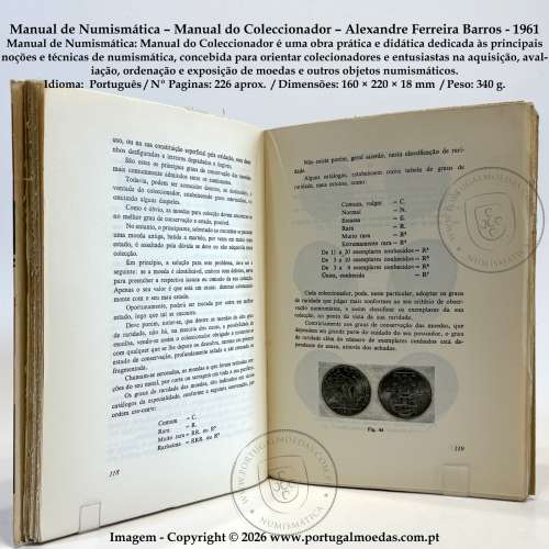 Numismatics Manual – Collector’s Guide – Alexandre Ferreira Barros (Livraria Fernando Machado, 1961) d
