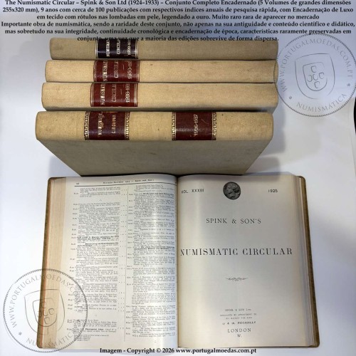 The Numismatic Circular – Spink & Son Ltd (1924–1933) – Conjunto Completo encadernado em 5 Volumes 255x320 mm - Muito Raro 2