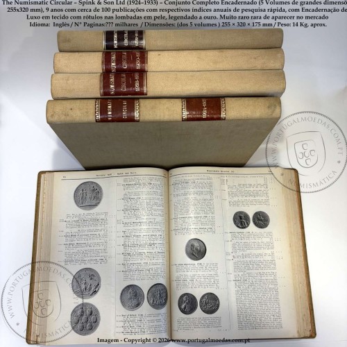 The Numismatic Circular (1924–1933) – Spink & Son Ltd – Complete Bound Set (5 Volumes), very rare 1