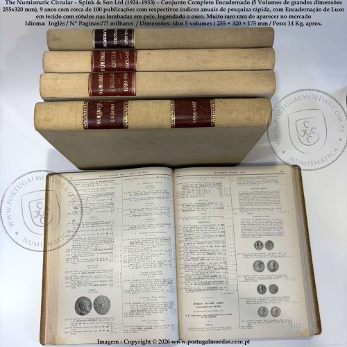 The Numismatic Circular – Spink & Son Ltd (1924–1933) – Conjunto Completo encadernado em 5 Volumes 255x320 mm - Muito Raro 3