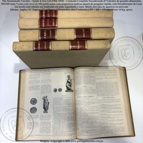 The Numismatic Circular – Spink & Son Ltd (1924–1933) – Conjunto Completo encadernado em 5 Volumes 255x320 mm - Muito Raro 4