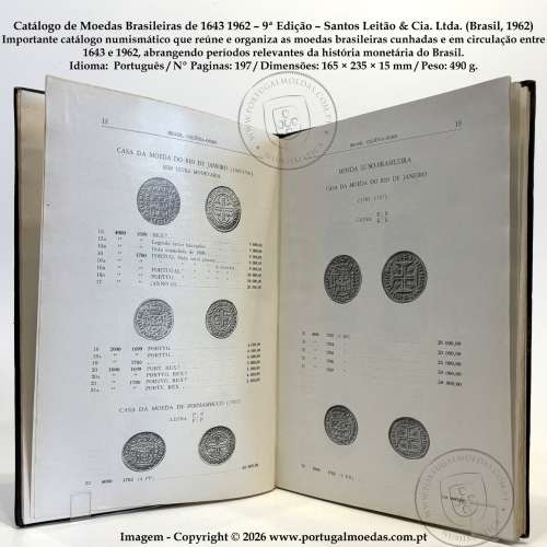 Catálogo de Moedas Brasileiras de 1643‑1962 – 9ª Edição – Santos Leitão & Cia. Ltda. (Brasil, 1962) d