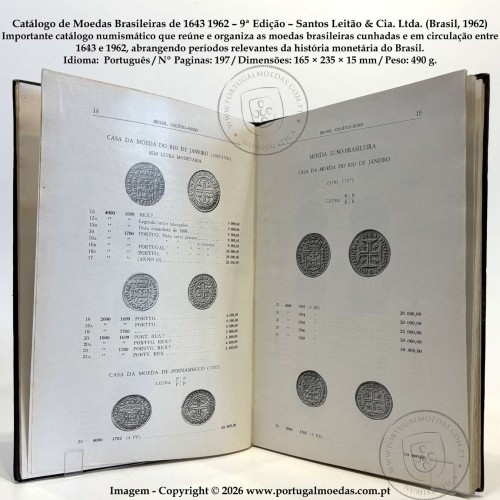 Catálogo de Moedas Brasileiras de 1643‑1962 – 9ª Edição – Santos Leitão & Cia. Ltda. (Brasil, 1962) d