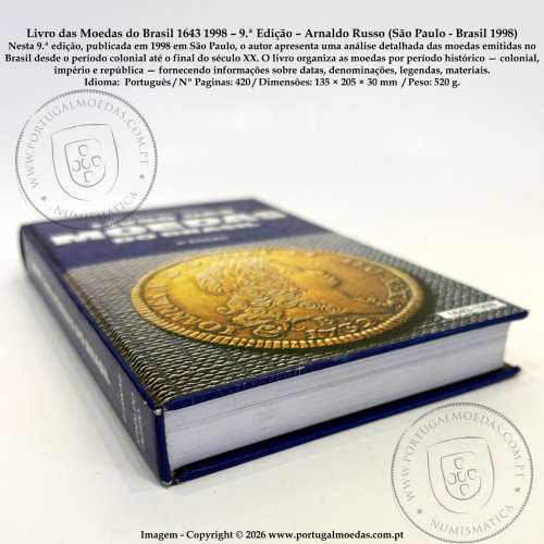 Book of Brazilian Coins 1643‑1998 – 9th Edition – Arnaldo Russo (São Paulo - Brazil 1998) b
