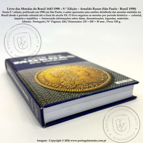 Livro das Moedas do Brasil 1643‑1998 – 9.ª Edição – Arnaldo Russo (São Paulo - Brasil 1998) b