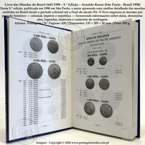 Book of Brazilian Coins 1643‑1998 – 9th Edition – Arnaldo Russo (São Paulo - Brazil 1998) d