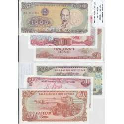 VIETNAME - LOTE DE 3 NOTAS DIFERENTES - SERIE 1987-1988 (NÃO CIRCULADAS)