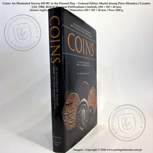 Coins: An Illustrated Survey 650 BC to the Present Day – Martin Jessop Price, Hamlyn / Country Life -1980,  (250 × 350 × 40 mm)