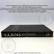 Coins: An Illustrated Survey 650 BC to the Present Day, Martin Jessop Price, Hamlyn, Country Life 1980, Edição com caixa arquivo