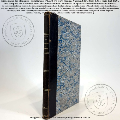 Dictionnaire des Monnaies – Complete set, n°1 to n°4 (Banque Vasseur, Paris, 1926–1929), bound, Very Rare 1