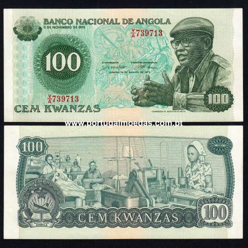 Angola - Nota de 100 (Cem) Kwanzas 1979 (Quase Não Circulada) - Pick 115