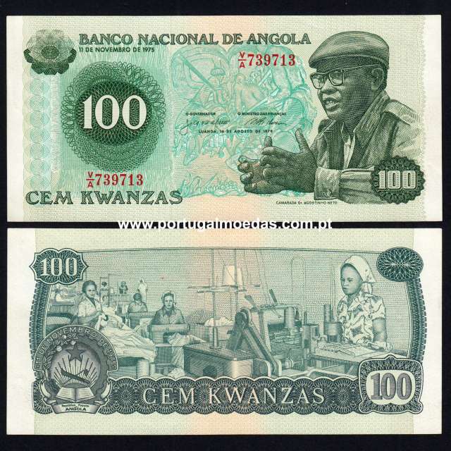 Angola – 100 Kwanzas banknote, 1979 (almost uncirculated) – Pick 115
