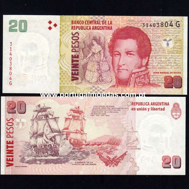 Argentina - Nota de 20 Pesos 2018 (Não circulada) - Pick 355