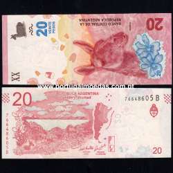 Argentina - Nota de 20 Pesos 2019-2020 (Não circulada) - Pick 361