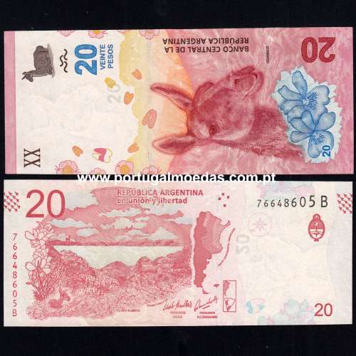 Argentina 20 Pesos 2019-2020 Banknote – Pick 361 – Uncirculated