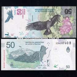 Argentina 50 Pesos 2018-2020 Banknote – Pick 363 – Uncirculated