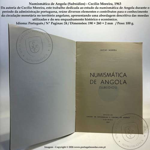 Numismática de Angola (Subsídios) - Cecílio Moreira, 1963 b