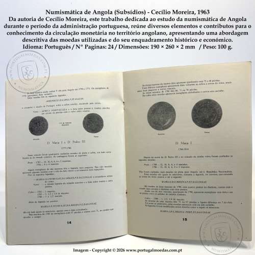 Numismática de Angola (Subsídios) - Cecílio Moreira, 1963 c
