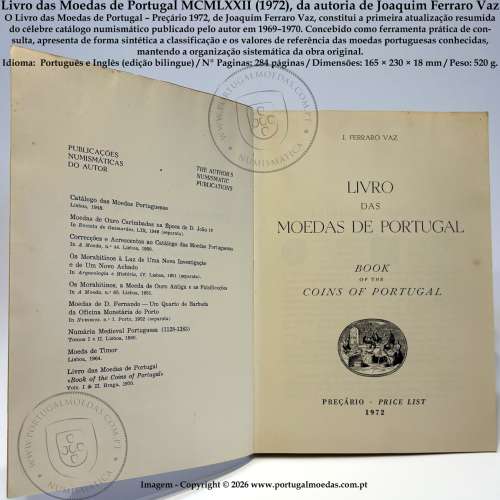 Book of the Coins of Portugal 1972, by J. Ferraro Vaz – Price Guide -Braga MCMLXXII b