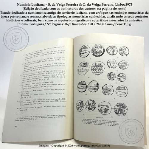 Numária Lusitana – S. da Veiga Ferreira & O. da Veiga Ferreira, Lisbon 1973 (Dedicated edition with the authors’ signatures) 1