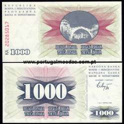 Bosnia and Herzegovina - Banknote 1000 Dinara 1992 (Uncirculated) - Pick 15a