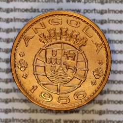 Angola 1 Escudo 1956 Bronze, 1$00 Escudo 1956 Ex-Colónia Portuguesa de Angola, (Bela), World Coins Angola KM 76