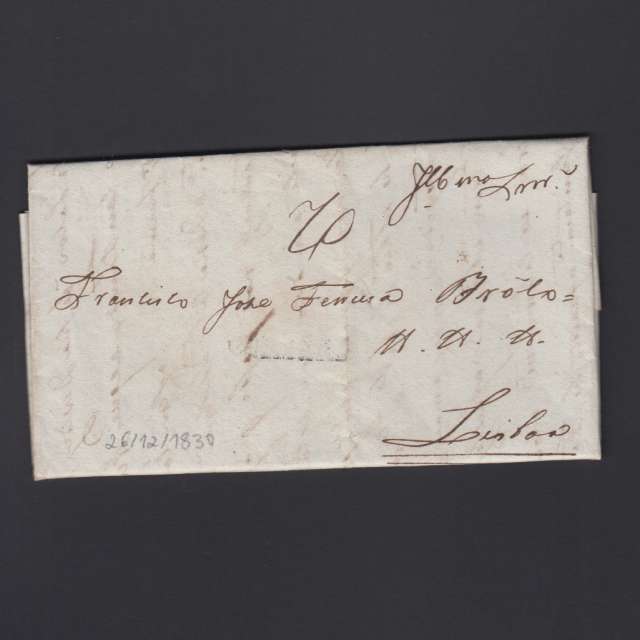 Carta Pré-Filatélica circulada de Coimbra para Lisboa datada de 26-12-1830