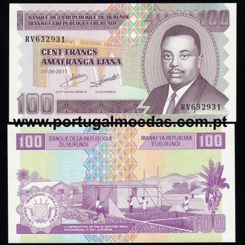 Burundi – 100 Francs Banknote, 2011 (Uncirculated) – Pick 44