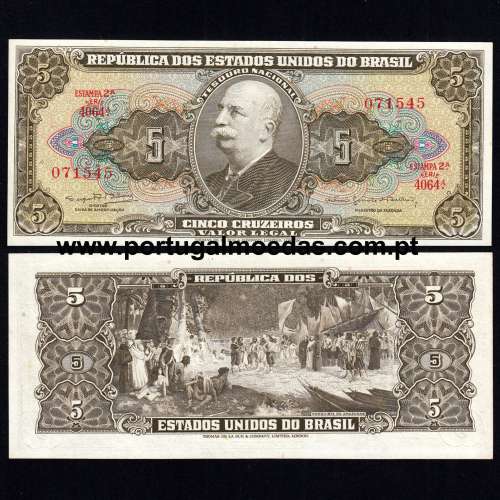 Brazil – 5 Cruzeiros Banknote, 1964 (Uncirculated) – Pick 176d