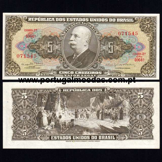 Brasil - Nota de 5 (Cinco) Cruzeiros 1964 (Não circulada) - Pick 176d