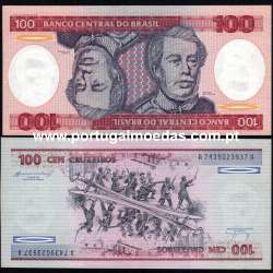 Brazil – 100 Cruzeiros Banknote, 1984 (Uncirculated) – Pick 198