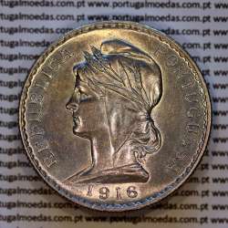 Portugal, silver coin of 1 Escudo 1916, 1$00 silver escudo 1916 Portuguese Republic, (AU/UNC), World Coins Portugal KM 564